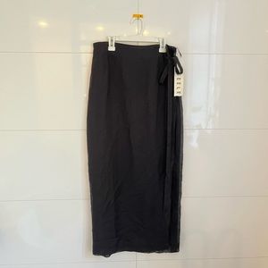 NWT Black Linen Wrap Skirt SEELER